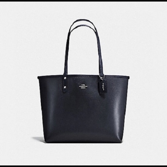 NWT Coach Reversible City Tote Navy/Denim Midnight - Picture 2 of 8